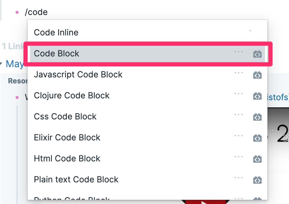 codeblockの入力